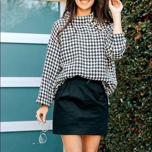 Zara Woman Houndstooth Fringe Sweater- XXL